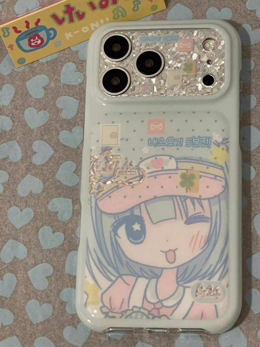 Blue Anime Girl Phone Case Compatible With Iphone 17 Pro Max, New 16 Pro, 15 PM, Japanese Style, Premium Feel, Anti-Drop Protective Cover For IPhone 17 Pro, 17/16, 15 - Baby Blue - View 1