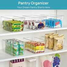 Vtopmart 6 Pack Clear Storage Bins, Pantry Cabinet Organizer Bins With Handle For Pantry Organizer And Storage, Plastic Bins For Fridge, Cabinet - ColorB - View 4