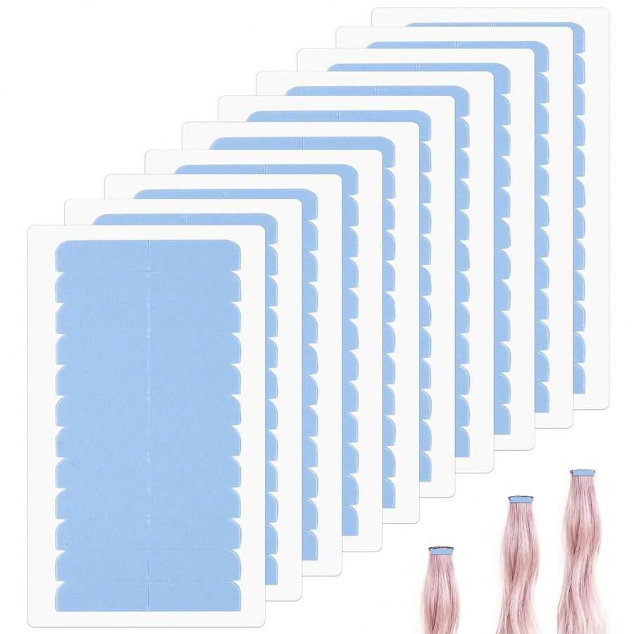 120pcs Hair Extension Tape, Double-Sided Adhesive, Pre-Cut, Waterproof & Sweat-Proof, Invisible Glue, Suitable For Wigs And Hair Extensions - View 1