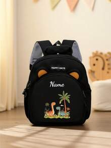 This Customizable Mini Cartoon Dinosaur Print Backpack Features Adjustable Shoulder Straps, Hand-Held Design, Zipper Closure, And Is Made Of Nylon Material. It Is Very Suitable For Daily Use, Shopping, And Traveling. It Also Makes A Great Gift For Birthdays Or Christmas., Kawaii Aesthetic - Multicolor - View 21