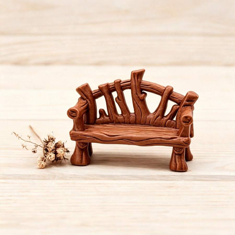 1PC Mini Tree Root Bench, 3D Printed Realistic Bench, Suitable For Tank DIY Enthusiasts, Flower Pot Landscape, Desktop Decoration, Desktop Ornament, Gardening Supplies Store, Autumn Theme, Flower Shop, Suitable For Back To School Season, Birthday Gift, Halloween Gift, Teacher's Day Gift, Thanksgiving Gift, New Year Multi-Holiday Gift - 1pc - View 1