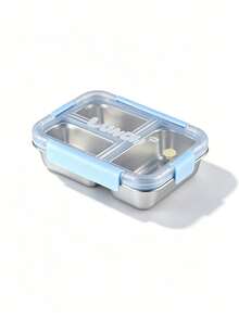 3-Compartment 304 Stainless Steel Bento Lunch Box, Leak-Proof Sealed Portable Food Storage Container For Students, Office, School, Picnic - Multicolor - View 14