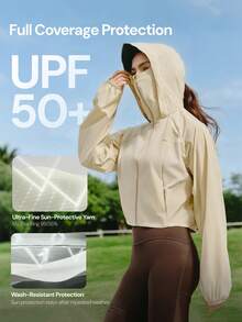 Beneunder Women's Lightweight Water-Repellent Sun-Protection Jacket (Short-Length) TS400 - Khaki - View 7