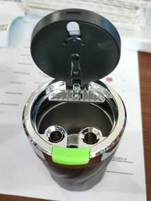 1pc Rotatable Car Ashtray, One-Touch Switch Design, Layered Rotary Switch, Easy To Clean, Metal Lining Flame Resistant Insulation, AB5 Shell Design - Car Interior Accessories - A - View 12