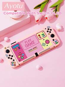 Ayotu 1pc Cartoon Game Console Pattern Protective Case Compatible With Switch 2/Switch NS/Switch OLED/Switch Lite, New Generation TPU Soft Shell, Universal Game Controller Protective Cover, Switch Controller Protective Case, Switch Game Accessories, Anti-Drop, Anti-Slip, Anti-Scratch, Fashionable, Spring Romantic/Back To School Gift/Valentine's Day Gift/Halloween/Anniversary Gift. - View 13
