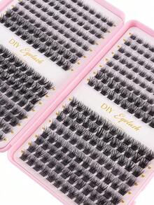 384 Clusters D Curl Single Cluster False Eyelashes, Eyelash Book, 8-16mm Length, Customizable, Natural Fluffy Cat Eye Effect - D - 查看 5