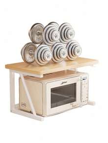 2 Pieces Kitchen Storage Set: Microwave Shelf + 4-Tier Pot Rack. Sturdy Iron Frame With Strong Load Capacity, Layered Storage Frees Countertop Space, Wear-Resistant And Easy To Assemble. - A - View 8
