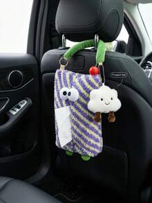 2pcs Car Tissue Box Holder, Cute Monster Hanging Design, Suitable For Car Seat Decoration, Car Interior Tissue Box, And Bedroom & Living Room Tissue Storage - Multicolor - View 9