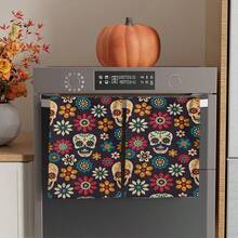 2/4/48pcs Halloween Series Candy Skull Floral Pattern Printed Kitchen Towels - Super Soft, Absorbent Polyester Dishcloths And Hand Towels, Perfect For Holiday Decor, Kitchen Decor, Party Decor - Multicolor - View 10