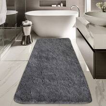 EDIMENS Long Hallway Runner Rug 80x300, High Pile Bathroom Rug Non-Slip, Fluffy Washable Kitchen Rug Bath Mat, Rugs For Bedroom Bed Runner Hallway Living Room - 深灰色 - 查看 5