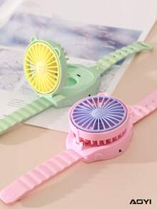 AOYI Mini Battery-Powered Fan With Wrist Strap, Small Portable Personal Fan, Watch-Style Travel Fan For Beach, Suitable For Kids Boys And Girls Indoor And Outdoor Use, Battery Not Included - Multicolor - View 6