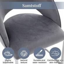 Dining Chairs Modern Style Grey Silver Set Of 4 - 灰色 - 查看 6