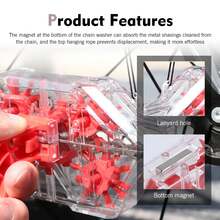 1pc Bike Chain Cleaner Tool Kit, Transparent Bicycle Chain Cleaning Machine With Built-In Brushes, Quick Deep Clean Chain Washer For Mountain & Road Bike Drivetrain Maintenance - Red - View 4