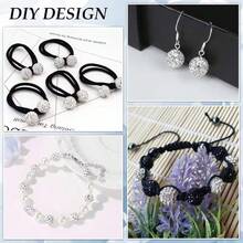 100pcs High Quality 7-Row Full Rhinestone Ceramic Beads, Handmade Rhinestone Ceramic Beads, Premium Sparkling Rhinestone Beads DIY Loose Beads, Innovative Earrings Hair Accessories Jewelry Parts - Multicolor - View 4