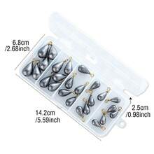 25Pcs Set Water Drop Shape Swivel Fishing Sinkers 360° Rotation 3.5g To 14g Multi-Size Combo Pairs With Soft Lure Rigs Suitable For Lake Reservoir Bottom Searching Suitable For Bass Mandarin Fish - FA105 - View 5