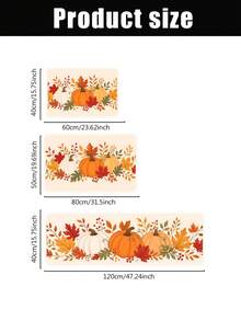 1/16Pcs Autumn Theme Doormat, Thanksgiving Door Mat, Printed With Pumpkin And Maple Leaf Patterns, Autumn Harvest Festival Decoration Mat, Welcome Kitchen Rug, Dirt-Resistant Floor Mat, Autumn Party Decor - Multicolor - View 7