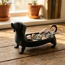 Minimalist 3D Printed Dachshund Swan Storage Tray, Multi-Functional Vanity Jewelry Dish, Can Hold Rings And Watches, Cute Dog Shaped Entryway Key Organizer - Black - View 4