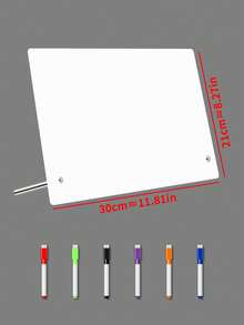 Transparent Acrylic Vertical Weekly & Monthly Planner Memo Board, Reusable & Erasable Set (With 6 Randomly Colored Whiteboard Pens, Black Board Comes With 2 Whiteboard Pens As Shown In The Picture) Back To School, Cork Board, Pin Board, Vision Board - Transparent - View 12