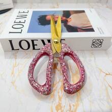 1pc Luxury Rhinestone Stainless Steel Scissors, Portable Multi-Purpose Scissors, Suitable For Office, Home, Tailoring And Sewing, For Adults Only, 18+ Age Restriction - Multicolor - View 12