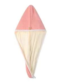 1Pc Ultra Soft Wavy Microfiber Hair Drying Cap, Super Absorbent Quick Dry Anti-Frizz Hair Wrap Turban, Solid Color Hair Towel Cap For Women With Long Hair, Practical Bathroom Shower Accessory(Shower Cap Buttons Are Shipped Randomly). - Multicolor - View 8