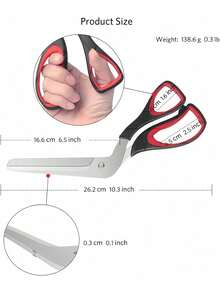 1pc Stainless Steel Pizza Cutter, Comfortable Handle, Multi-Function Kitchen Scissors - Multicolor - View 9