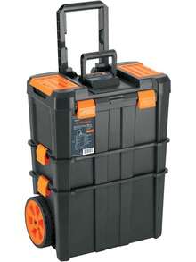 Truper CHP-1925R, Caja para herramientas 19"x25" 3 en 1 desmontable con ruedas grandes de uso rudo - Caja - Ver 2