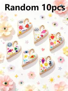 5/10/15/20/30/50pcs Random Multicolor Gothic/Punk Metal Love & Devil's Eye Pendant, Suitable For DIY Necklace, Bracelet, Earring, Keychain, Phone Chain, Couples's Gift, Jewelry Making - Multicolor - View 15