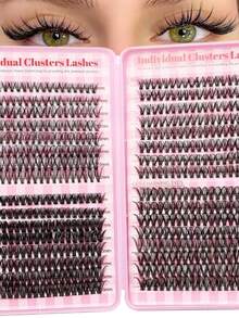 LIMEIKAI 640PCS D Curl Fluffy Individual Lash Clusters 30D40D50D, 9-16mm DIY Lash Clusters Extra Thick&Dramatic Volume&Ultra Soft&Super Light Reusable Individual Segmented False Eyelashes Eyelash Extension Kit For Self Use At Home Halloween&Cosplay&Daily Life - D - View 2
