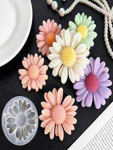 6pcs/Set Daisy Decorative Mold, DIY Scented , DIY Craft Plaster Decorative Mold, Handmade Soap, Diffuser Stone Silicone Mold - A - View 9