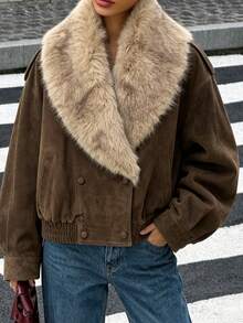 Chaqueta de mujer de nueva temporada otoño/invierno, con diseño sencillo y relajado, ideal para la primavera - marrón grisáceo - Ver 1