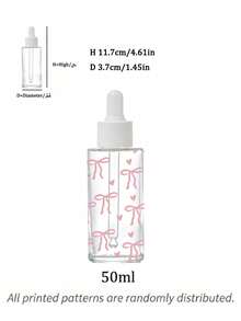 粉色蝴蝶結印花透明滴管瓶－精油分裝瓶，旅行便攜空瓶；適用於旅行、度假、居家裝飾（客廳、臥室、浴室）及各種場合（婚禮、派對、生日）；適合送給女性、父母和朋友的禮物；兼具實用性與趣味性 - 彩色 - 查看 11