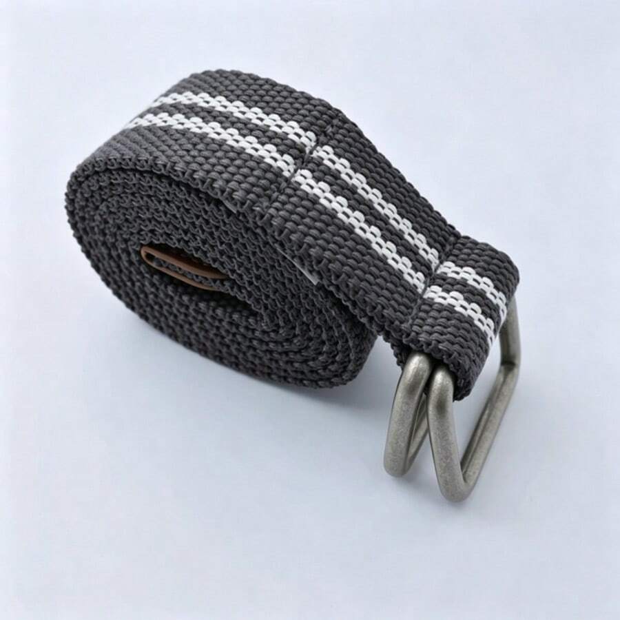 Striped Vintage Polyester Fiber (Polyester) Belt All Seasons - Grey - View 1