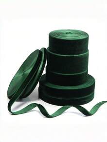Single-Sided Non-Stretch Colorful Velvet Ribbon, Bow DIY Clothing Christmas Decoration Ribbon, Gift Box Packaging Decoration Ribbon, Clothing Accessories, Suitable For Wedding Decoration, Birthday Holiday, Rose DIY Handmade Ribbon - B - View 2