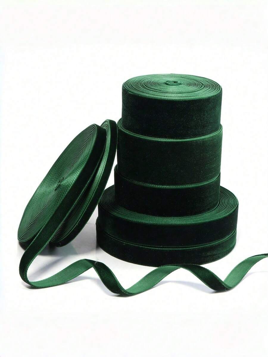 Single-Sided Non-Stretch Colorful Velvet Ribbon, Bow DIY Clothing Christmas Decoration Ribbon, Gift Box Packaging Decoration Ribbon, Clothing Accessories, Suitable For Wedding Decoration, Birthday Holiday, Rose DIY Handmade Ribbon