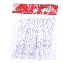 12pcs/Set Clear Crystal Pendant Christmas Tree Decorations, Acrylic Icicle Hanging Ornaments, Hexagonal Snowflake String Decor, Christmas And New Year Party Decorations, Suitable For Indoor And Outdoor Scenes, Party Decor - Multicolor - View 7