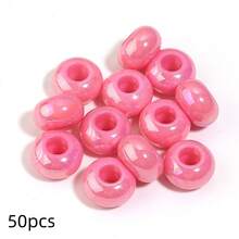 50Pcs Acrylic Colorful Abacus Beads Large Hole Wheel Beads Suitable For DIY Bracelets Keychains Necklaces Stationery Pens Holiday Decorations Abacus Beads Tassel Dreamcatcher Making Hanging Rope Beads - Multicolor - View 10