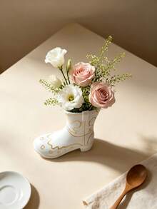 1pc Cowboy Boot Shaped Vase, Western Style Decorative Flower Pot, Bohemian Tabletop Centerpiece, Unique Desktop Ornament, Suitable For Living Room Bedroom Home Decor - A - View 8