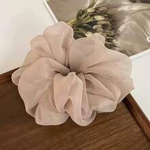 5pcs Lightweight Large Organza Scrunchies, Floral Bud Mesh High-End Hair Ties - Multicolor - View 7