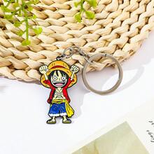 One Piece Monkey D Luffy Metal Enamel Keychain Raised Hands Luffy Anime Figure Key Ring Backpack Pendant Cosplay Gift For Fans - Multicolor - View 1