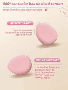 Set Alat Rias Mini Warna Pink 9 Buah, Kuas Rias Bedak Besar, Bantalan Spons dengan Tali Jari, Puff Bedak Beludru Segitiga, Mangkuk Pembersih Kuas Silikon, Bulu Sintetis Lembut, Perlengkapan Kecantikan Mini Portabel untuk Perjalanan, Dapat Digunakan Basah dan Kering, Cocok untuk Pemula Rias Wajah - MultiWarna - View 10