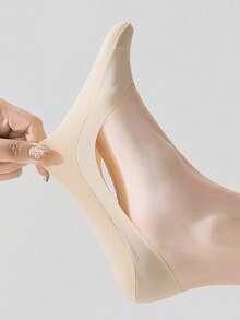 1/5/10 Pairs Soft Skin-Friendly Ice Silk Invisible Socks Women Summer Thin Breathable Sweat Absorbent Silicone Non Slip Short Socks - Multicolor - View 5