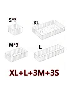 1/7/8/9 Pcs Drawer/Desktop Cosmetic Organizer, Shatterproof Multi-Compartment Jewelry Small Item Organizer, Exquisite Storage Box, Room Decor, Home Decor, Fall Decor, Bedroom Decor, Christmas And New Year Gift, Back-To-School Gifts,Stationery Storage - Clear - View 15