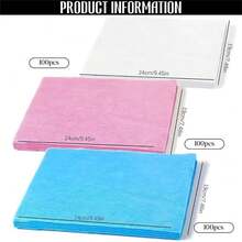 100pcs Disposable Nail Art Vacuum Dust Collector, Non-Woven Filter Paper, Pink/Blue/White Paper, Manicure Machine Dust Filter Paper, Manicure Tools Accessories - Set - View 3