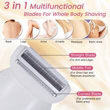 Hatteker 1pc Women's 6-In-1 Body Hair Trimmer Intimate Shaver Set Multi-Function Electric Epilator Razor - View 8