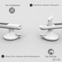1pc Home Elderly Grab Bar, No Drilling Required, Non-Slip Suction Cup Design, Reusable, Suitable For Tile, Glass And Hard Plastic Surfaces, Ideal For Bathroom, Toilet, Living Room And Kitchen - Suction Cup Grab Bar - View 5