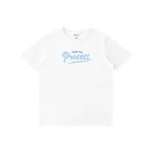 Unisex White Round Neck T Shirt,Printed With Inspirational Quotes,Light Blue Curved Letters Centered,Casual And Simple Style. - 白色 - 查看 1