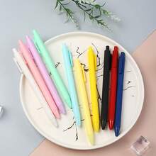 8PCS Creative Macaron Color Clickable Pens - Random Colors - Student Matte Spray Ballpoint Pens - Smooth Writing - Suitable As Student Daily Writing Back To School Stationery - A - View 4