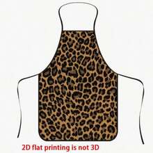 1pc Leopard Print Kitchen Apron, Suitable For Cooking, Baking And Daily Use - Multicolor - View 8