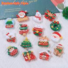 2/7/14 miếng nhãn dán tủ lạnh tiệc đêm Giáng Sinh dễ thương ngẫu nhiên, nam châm tủ lạnh 3D bằng nhựa resin hình ông già Noel, tuần lộc và cây thông Noel, trang trí nhà cửa, quà tặng tiệc, quà Giáng Sinh - Nhiều màu - Xem 9