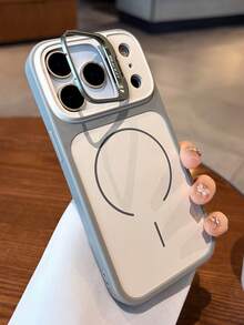 1件 相機保護套 雙色配色磁吸手機殼 相容 iPhone 18 17 16 15 14 13 Pro Max 無線充電 防震 - 灰白色 - 查看 3